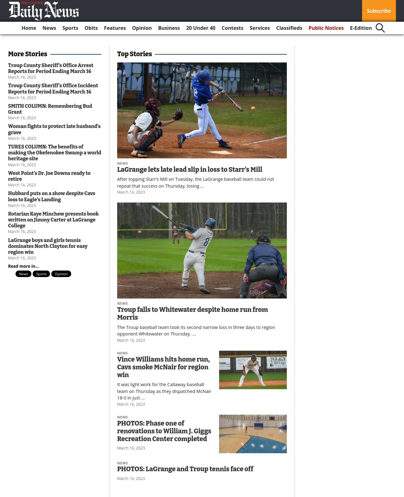 The LaGrange Daily News at 2023-03-17 07:19:01-04:00 local time