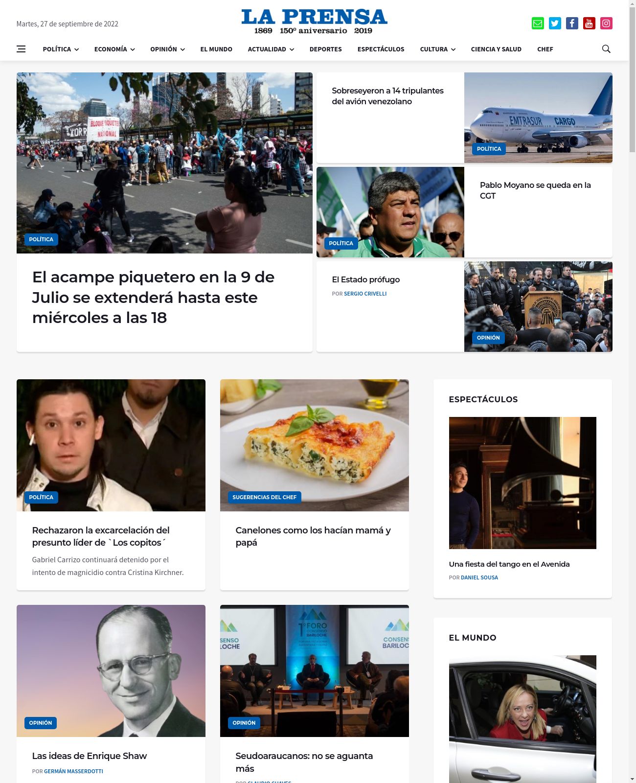 La Prensa at 2022-09-27 22:26:59-03:00 local time