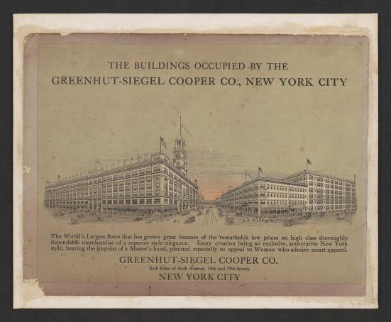 The buildings occupied by the Greenhut-Siegel Cooper Co., New York City