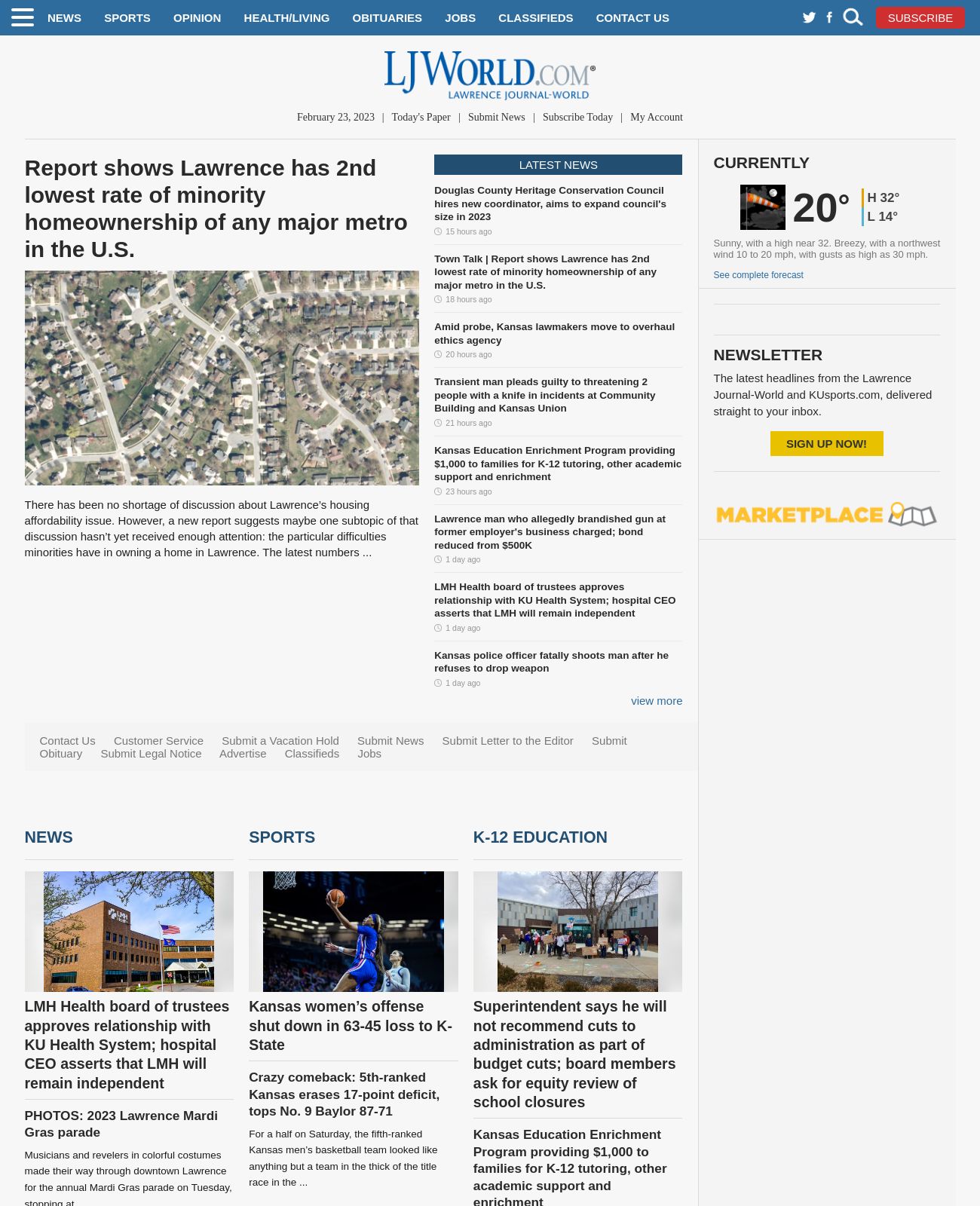 Lawrence Journal-World at 2023-02-23 05:25:05-06:00 local time
