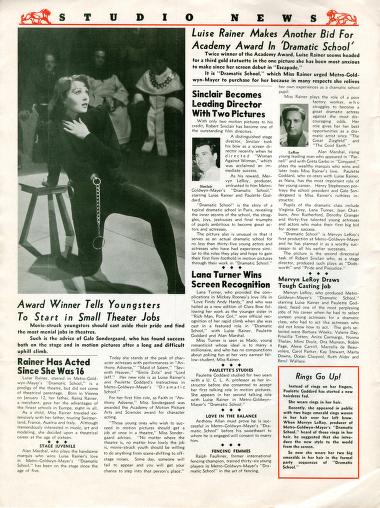 Thumbnail image of a page from MGM Studio News