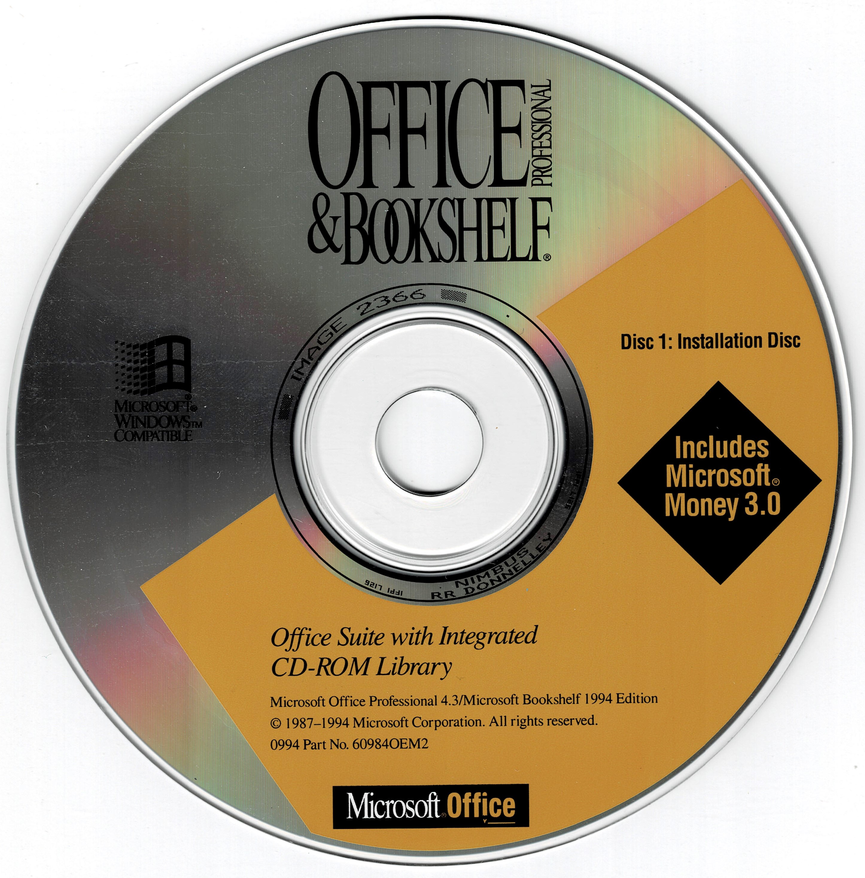 Microsoft Office 4.3 Professional with Bookshelf 94 and Money 3.0