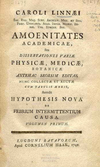 Cover of: Caroli Linnaei, Sac. Reg. Maj. Suec. ... Amoenitates academicae, seu, Dissertationes variae by Carl Linnaeus