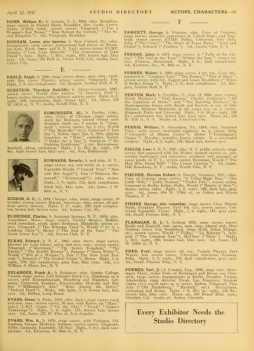 Thumbnail image of a page from Motion picture studio directory and trade annual