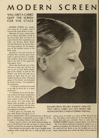 Thumbnail image of a page from The Modern Screen Magazine