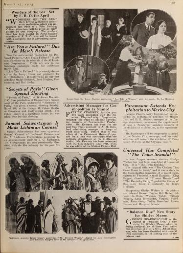 Thumbnail image of a page from Motion Picture News