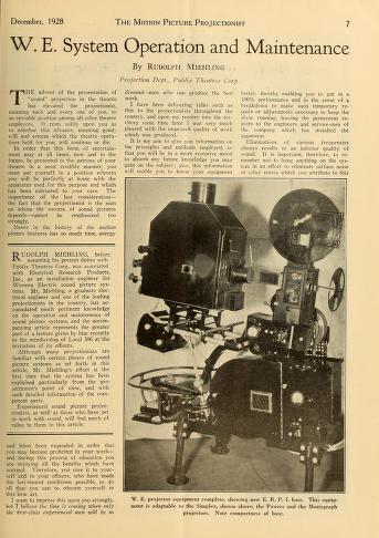 Thumbnail image of a page from The motion picture projectionist