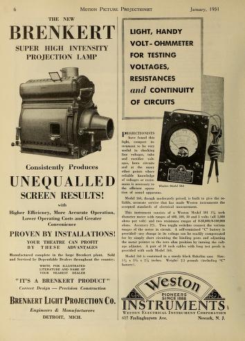 Thumbnail image of a page from The motion picture projectionist