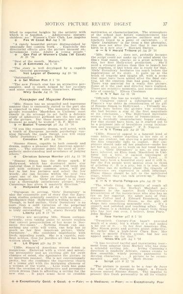 Thumbnail image of a page from Motion Picture Review Digest