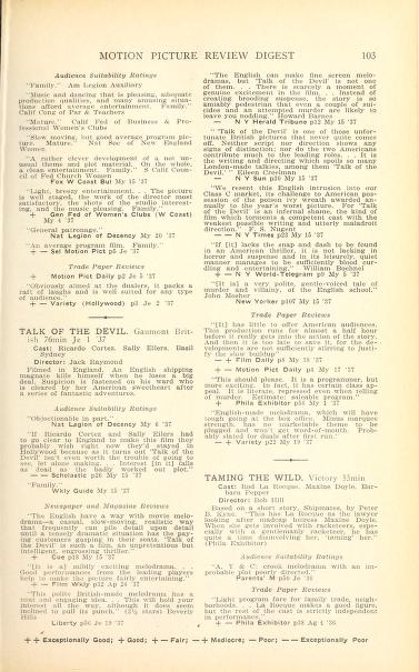 Thumbnail image of a page from Motion Picture Review Digest