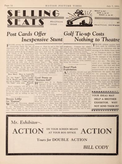 Thumbnail image of a page from Motion Picture Times