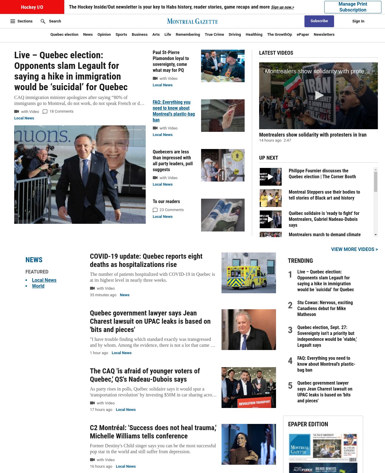 Montreal Gazette at 2022-09-28 13:44:47-04:00 local time