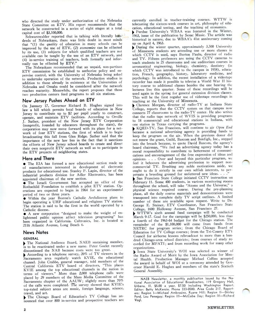 NAEB Newsletter (March 1963)