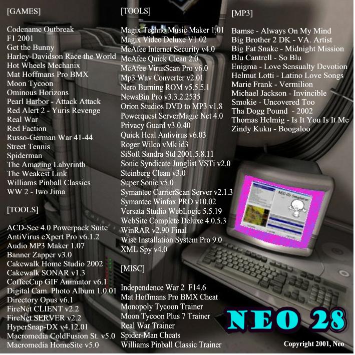 Neo #28 (November 2001) (6 CD Set) : Unknown : Free Download, Borrow, and  Streaming : Internet Archive
