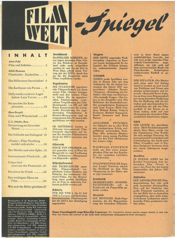 Neue Filmwelt 1948 Issue 5
