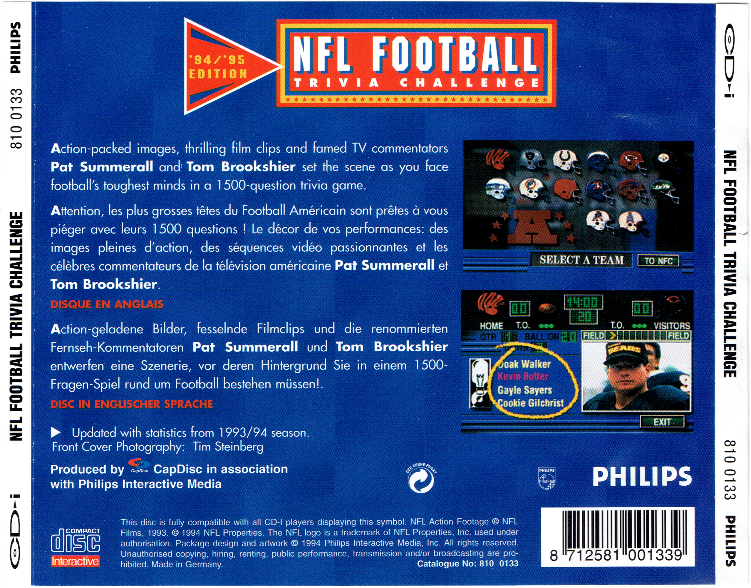 NFL Football Trivia Challenge 94-95 Edition (810 0133) (Europe) [Scans] :  Free Download, Borrow, and Streaming : Internet Archive