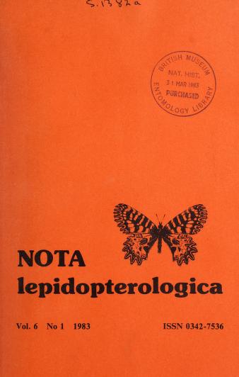 Cover of: Nota lepidopterologica by Societas Europaea Lepidopterologica
