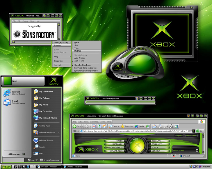 Official Xbox WindowBlinds theme (standalone) & Windows Media Player skin : The Skins Factory : Free Download, Borrow, Streaming : Internet Archive