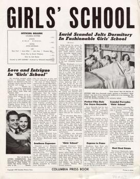 Girls School (Columbia Pictures Pressbook, 1938)