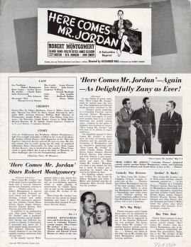 Here Comes Mr Jordan (Columbia Pictures Pressbook, 1941)