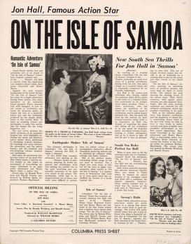 On the Island of Samoa (Columbia Pictures Pressbook, 1950)