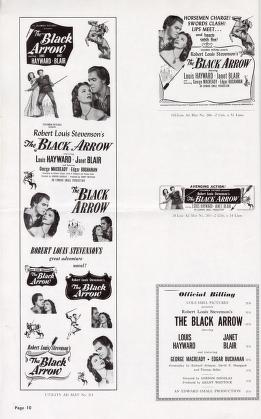 Thumbnail image of a page from The Black Arrow (Columbia Pictures)