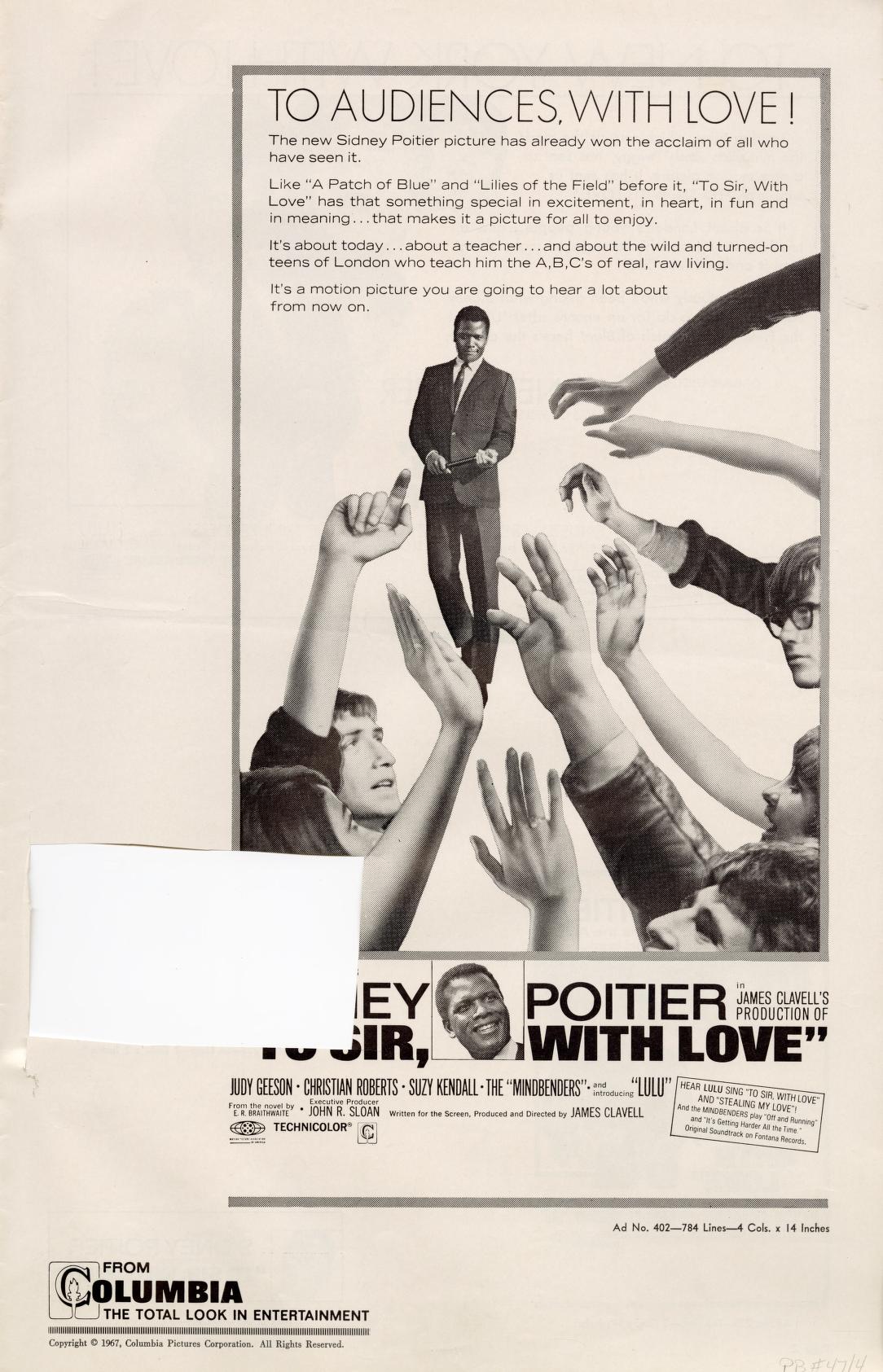To Sir, With Love (Columbia Pictures)