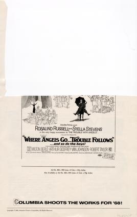 Thumbnail image of a page from Where Angels Go... Trouble Follows (Columbia Pictures)
