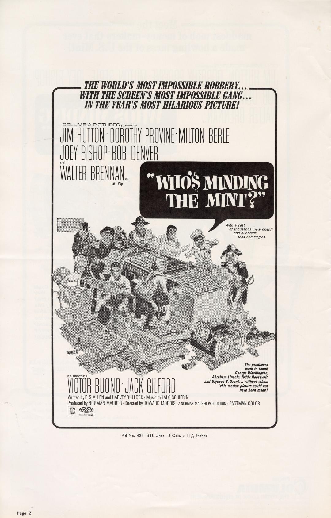 Who's Minding the Mint (Columbia Pictures Pressbook, 1967)