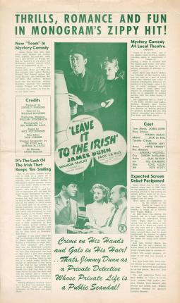 Pressbook for Leave It to the Irish  (1944)