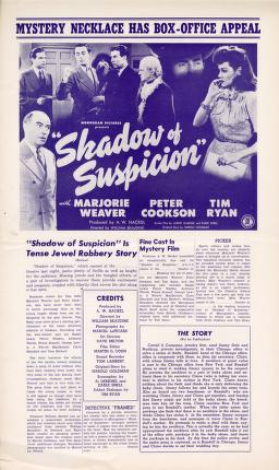 Pressbook for Shadow of Suspicion  (1944)