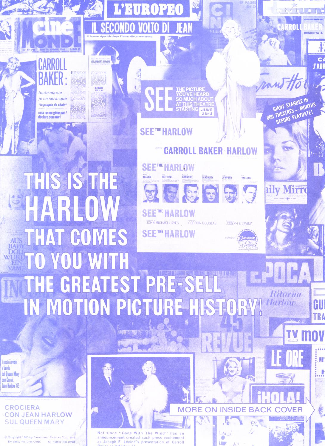 Harlow (Paramount Pictures Pressbook, 1965)