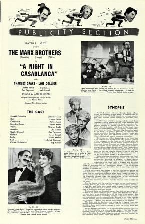 Thumbnail image of a page from A Night In Casablanca (United Artists)