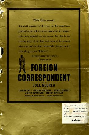 Thumbnail image of a page from Foreign Correspondent (United Artists)