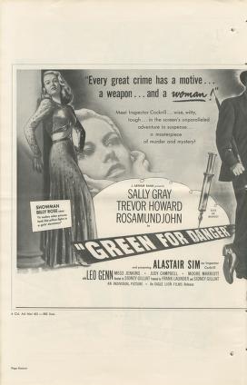 Thumbnail image of a page from Green for Danger (United Artists)