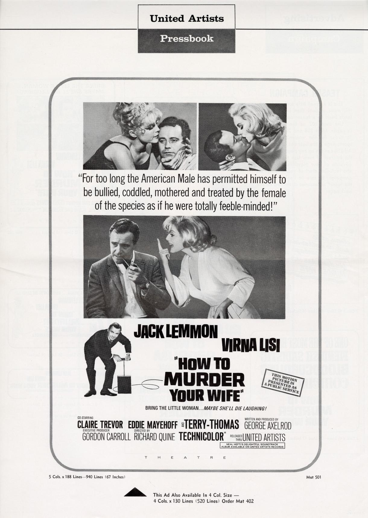 How to Murder Your Wife (United Artists)