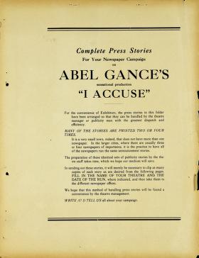 I Accuse (United Artists Pressbook, 1919)