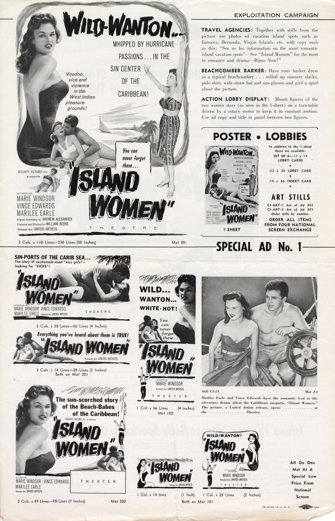 Island Women (United Artists Pressbook, 1958)