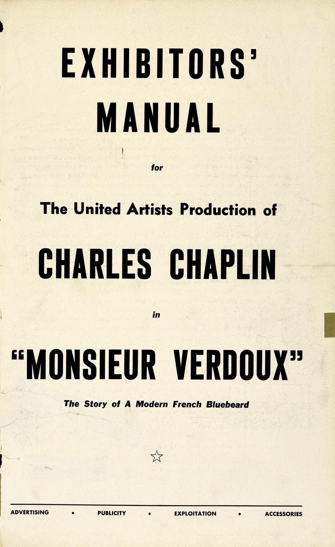 Monsieur Verdoux (United Artists)