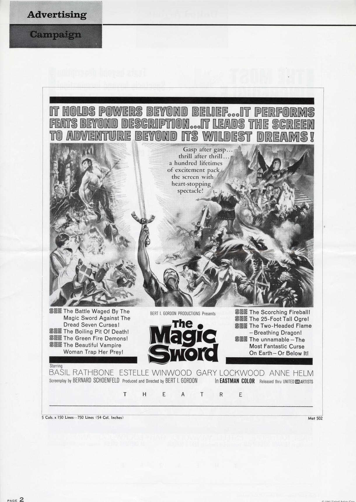 The Magic Sword (United Artists Pressbook, 1962)