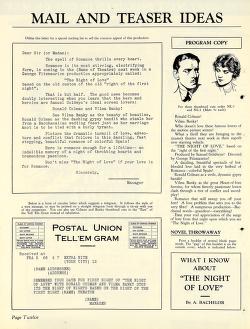 Thumbnail image of a page from The Night of Love (United Artists)