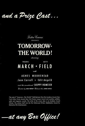 Thumbnail image of a page from Tomorrow, the World! (United Artists)