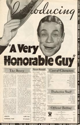 Pressbook for A Very Honorable Guy  (1934)