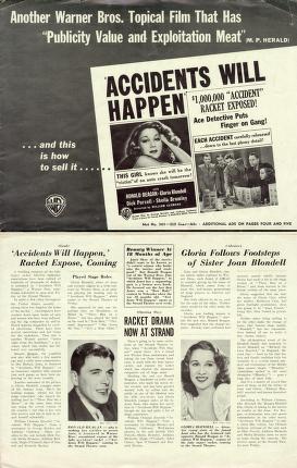 Pressbook for Accidents Will Happen  (1938)