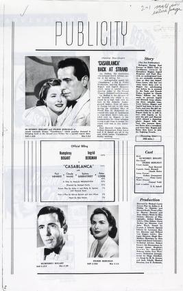 Thumbnail image of a page from Casablanca (Warner Bros.)