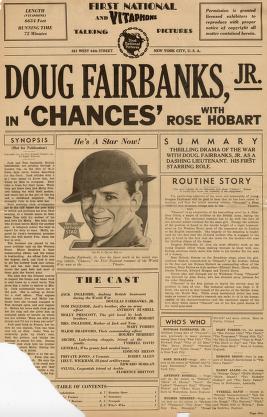 Chances (Warner Bros. Pressbook, 1931)
