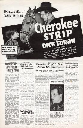 Cherokee Strip (Warner Bros. Pressbook, 1937)