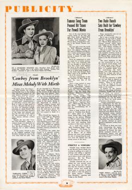 Thumbnail image of a page from Cowboy from Brooklyn (Warner Bros.)