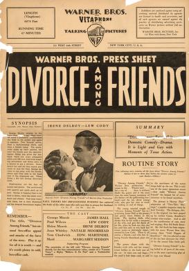 Divorce Among Friends (Warner Bros. Pressbook, 1930)
