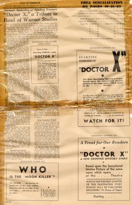 Thumbnail image of a page from Doctor X (Warner Bros.)